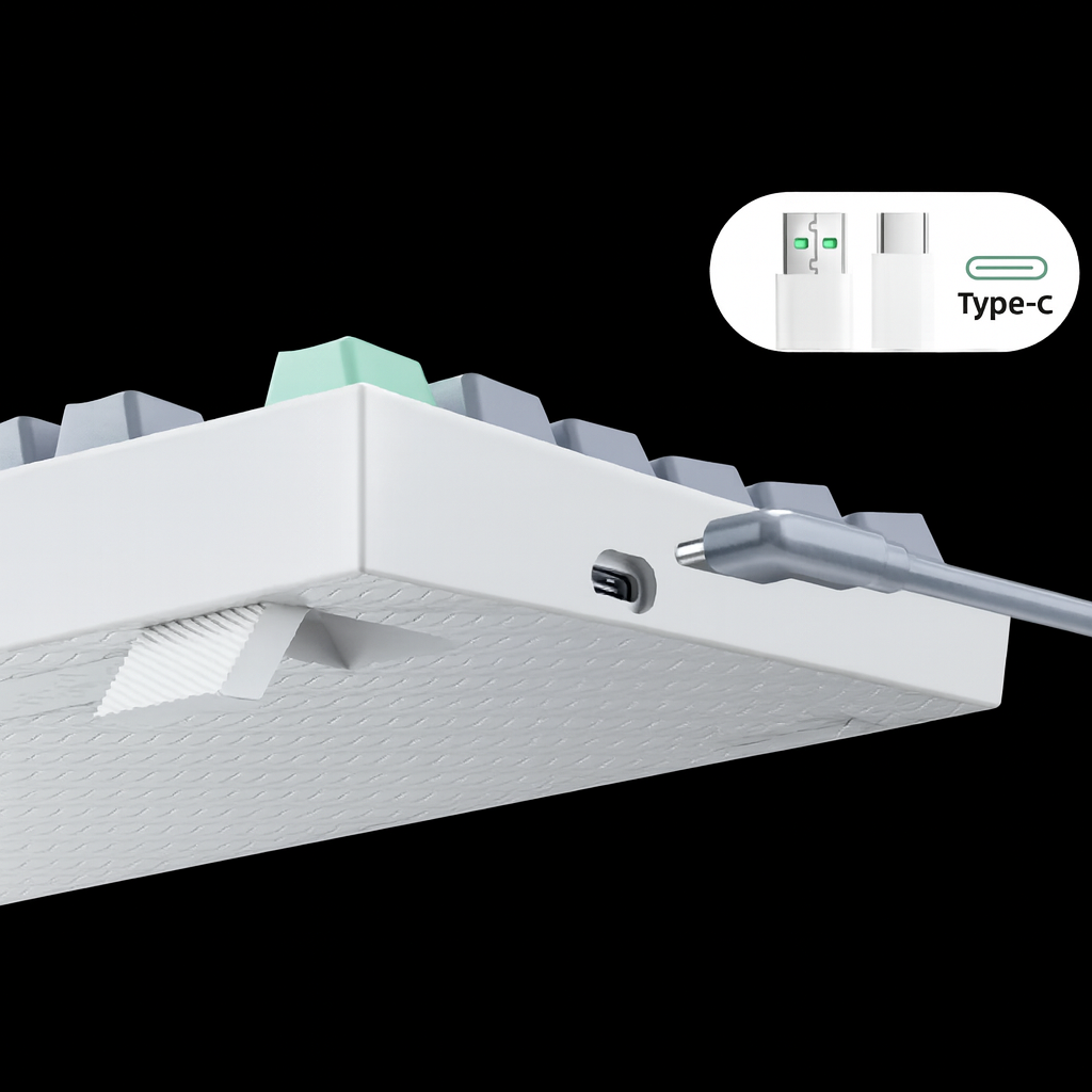 Machenike - K500 Mechanical Keyboard Gaming Keyboard - White