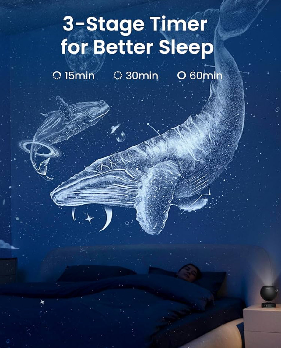 POCOCO Galaxy Projector, Star Projector Night Light, Home Planetarium for Children and Adults; in Bedrooms, Interiors; for Decoration, Sleep Aid and Relaxation - with 2 Discs