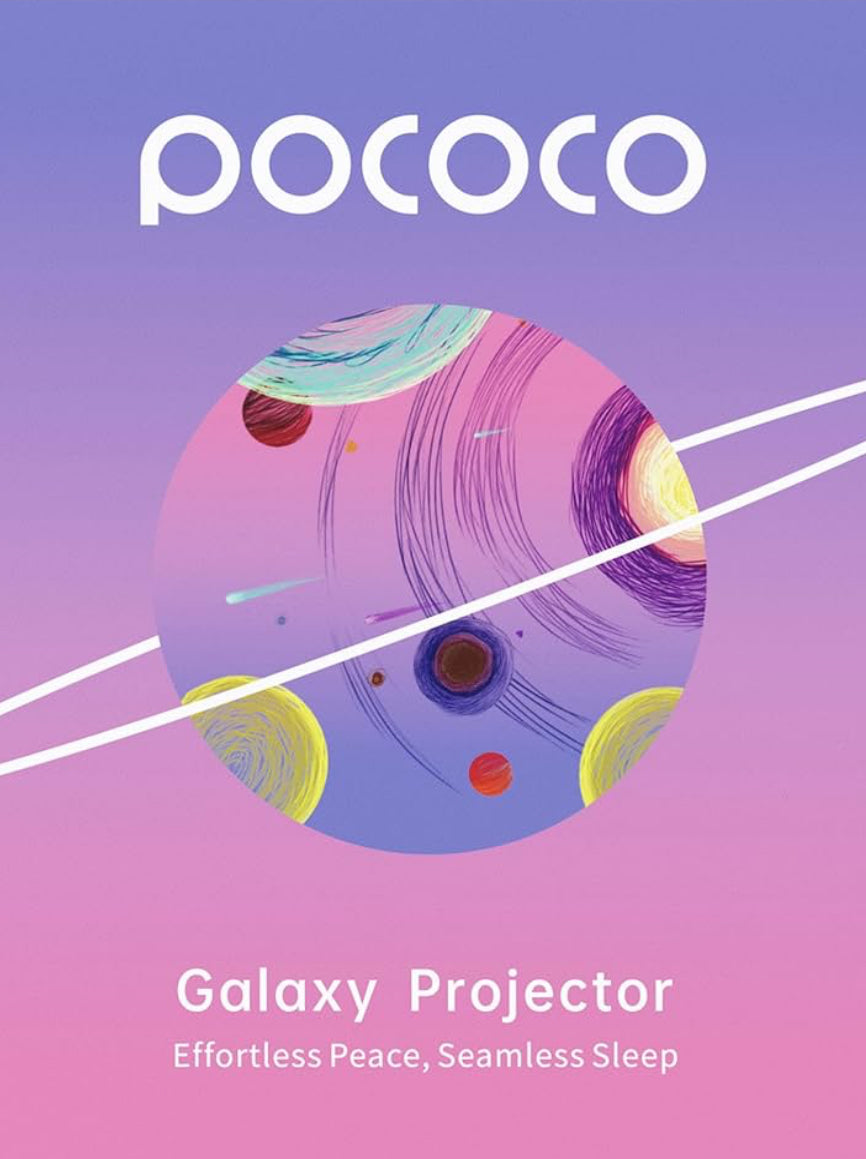 POCOCO Galaxy Projector, Star Projector Night Light, Home Planetarium for Children and Adults; in Bedrooms, Interiors; for Decoration, Sleep Aid and Relaxation - with 2 Discs