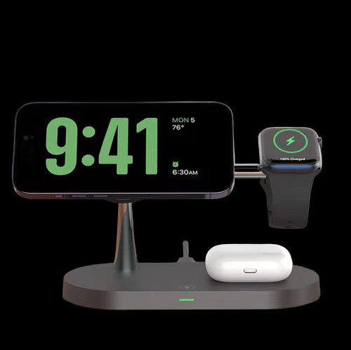 3-in-1 Wireless Charging Stand For iPhone 12-16, Apple Watch 4-10 & AirPods Pro 3/2 - Fast Charging Dock
