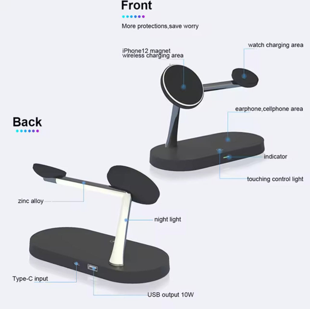 3-in-1 Wireless Charging Stand For iPhone 12-16, Apple Watch 4-10 & AirPods Pro 3/2 - Fast Charging Dock