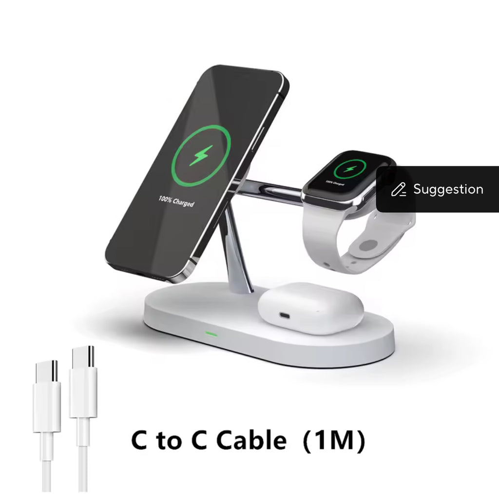 3-in-1 Wireless Charging Stand For iPhone 12-16, Apple Watch 4-10 & AirPods Pro 3/2 - Fast Charging Dock