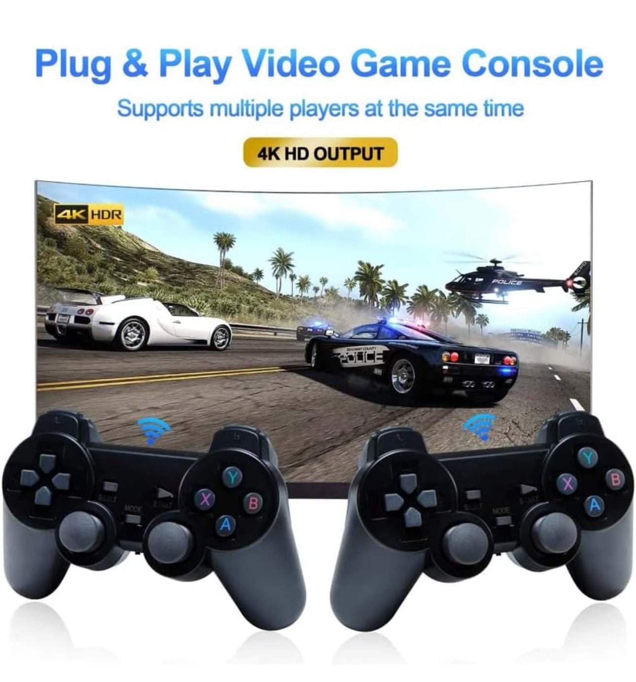 X2 Plus Game Stick Retro Console, Built In 4000+ Games 128GB Wireless Controller 4k, HD
